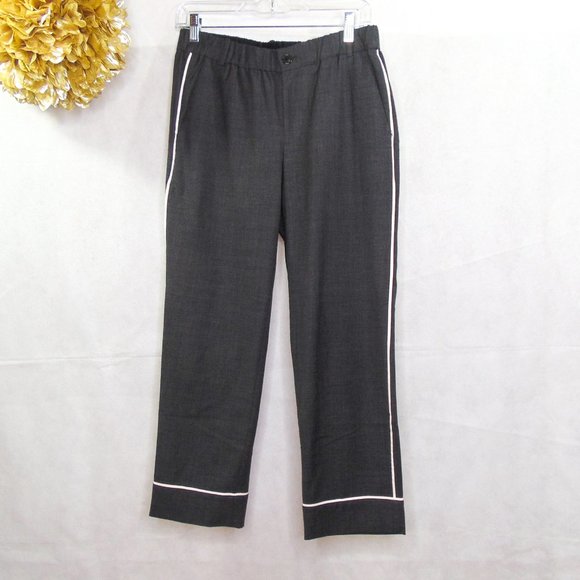 J. Crew Pants - J. Crew Gray Tuxedo Pants Cropped Piped Trim 4
